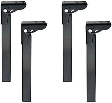 Geesatis Furniture Legs, Folding Metal Table Legs, Adjustable Replacement Desk Legs for Sofa Office Table Loveseat Dresser, with Mounting Screws, 4 Pack Black 10 inch