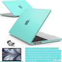 IBENZER Compatible with MacBook air 13 inch Case 2026 2025 2024 2023 2022 M4 A3240 M3 A3113 M2 A2681, HardShellCase w/KeyboardCover ScreenFilm Type-C for Mac air 13.6", Turquoise, KK-TBL+2TC