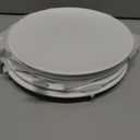 9 Inch White Melamine Plates Flat Bottom Deep Round Dinner Plates Salad and Dessert Plates Lightweight Durable and Easy to Clean,Non Ceramic Disc Pad Set of 6,PYW-9-06
