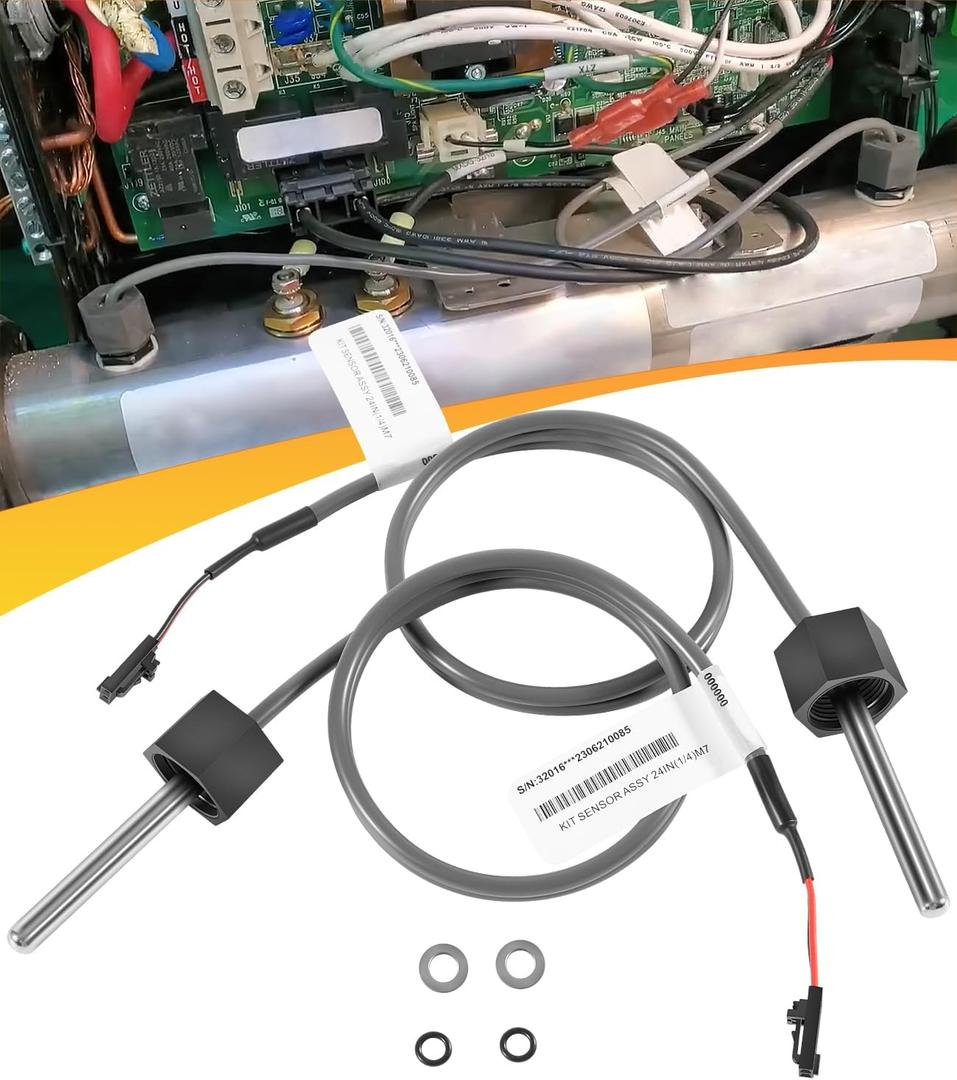 Hot Tub Heater M7 Sensor Kit Replacement for Balboa 32016 30344 30042 30382 Sensors, Compatible with Balboa Spa Heater M7 System, 24" Temp/Hi-Limit, 1/4" Dia Dual Purpose Sensor Hot Tub Heater2PCS
