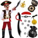 G.C Pirate Costume for Kids Pretend Role Play Dress Up Party Favors Deluxe Toys Gift Pirate Set for Children Toddler (5-6 Years)