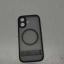 for iPhone 17 Magnetic Case with Stand, Camera Control Button, Compatible with MagSafe, Full Lens Protection, Rugged Military Grade Drop, Hard Translucent Matte Slim Case for iPhone 17, Black