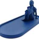 Danish Mermaid Figurine,Ocean Blue Jewelry Tray,Vintage Small Figurine Ring Holder,Mermaid Shape Organizer,Paint-It-Yourself Figurine,2.36 inches Tall