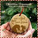 3 x Girl Loves Horses Christmas Ornament 2025 - Wooden Themed Ornament, Horse Tree Decoration - Rustic Farmhouse Decor, Animal Xmas Holiday Keepsake, Idea for Girl, Horse Lovers