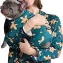 Spark Paws Christmas Matching Dog and Owner Pajama Top, Festive Holiday Family Outfit Sets (Medium, Top - Gingerbread Man)