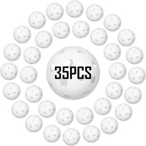 35 Pack Practice Golf Balls Limited Flight Plastic Golf Balls 42mm Practice Golf Balls for Backyard Golf Training Balls for Swing Practice, Airflow Hollow 