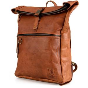 BERLINER BAGS Vintage Genuine Leather Backpack Utrecht, Laptop Backpack, Travel Backpack for Women and Men - Brown
