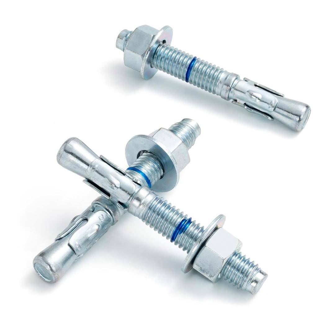 1/2" x 3-3/4" Concrete Anchors (50 Pack) 1/2 inch Wedge Anchors Bolts Zinc Plated