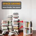 SpaceAid 2 Tier Rotating Bookshelf Tower, Spinning Bookcase Lazy Susan, Revolving 360 Book Shelf Storage Round Carousel, Vertical Rotate Turning Spiral Corner Organizer, White, 2 Tier, 25.6" H