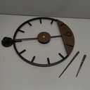 Modern Wood Walnut Dial Wall Clock, Large Simple Wall Decor Metal Frame Silent Non Ticking Clock for Living Room Decor, Kitchen, Bedroom, Study Decoration, Handmade Home Gift Idea, 15.8 in (1.Medium 18.5In(47cm))