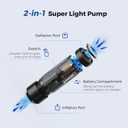 FLEXTAILGEAR Zero Pump Air Pump for Inflatables, 1.2 oz Ultra-Mini Electric air Pump Portable Air Mattress Pump, Rechargeable Air Pump for Pool Floats Air Bed Air Mattress