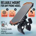 Upgraded 2025 Bicycle & Motorcycle Phone Mount - The Most Secure & Reliable Bike Phone Holder for iPhone, Samsung or Any Smartphone. Stress-Resistant & Highly Adjustable. x10 to Safeness & Comfort