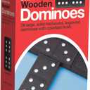 Pressman Toy Double Six Wooden Dominoes, 28 Pieces Wooden Dominoes Six