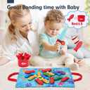 hahaland Montessori Toys for 1 Year Old Boy Girl Birthday Gift - 10 in 1 Cloth Fishing Game Toddler Toys with Stacking Cups - Number Counting, Color Sorting Learning
