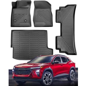 All Weather Rubber Floor Mats for Chevy Trax 2026 2025 2024 LS/LT/ACTIV/1RS/2RS, Trunk Mat Cargo Liner Custom Fit for Front & 2nd Row Backseat, Heavy Duty TPE Black Car Accessories for Buick Envista, Set name: for Trax 2024-2026