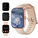 Smart Watch for Women Men,(Answer/Make Call) 1.83'' Fitness Activity Tracker Smartwatch for Android iPhone iOS Compatible,IP68 Waterproof Step Counter Watch with Sleep Monitor, 2 Traps, Beige