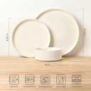 TheTerra Ceramic Dinnerware Sets for 8, 24 Pieces Porcelain Lightweight Plates and Bowls Sets, Scratch Resistant Dish Set, Oven & Microwave & Dishwasher Safe, Beige