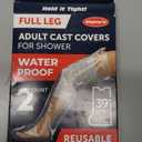 Mighty-X 100% Waterproof Cast Covers for Shower Leg - Tight Seal - 2pk Reusable Adult Full Leg Cast Protectors - Thigh, Knee, Ankle, Foot - Strong and Durable
