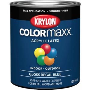 Krylon COLORmaxx Brush-On, Gloss, Regal Blue, 1 Quart (32 Fl Oz (Pack of 1))
