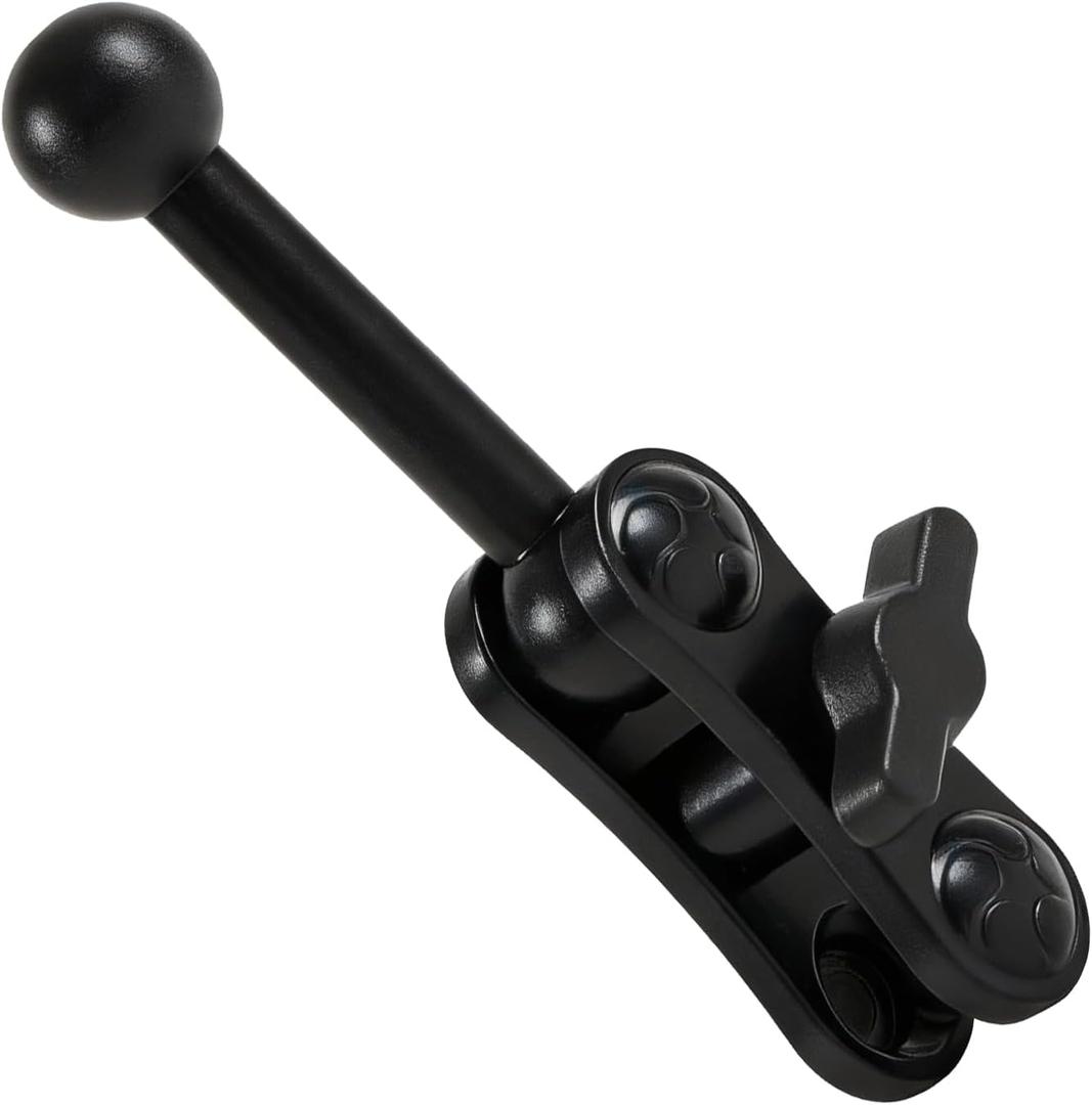 Aluminum 17mm/0.67" Ball Mount Extension Adapter, 360 Rotation Extension Rod for Car Phone Holder, Compatible with GPS Mount, 2.12 Inch Double Socket Arm with 2.75 Inch Ball Adapter, Black