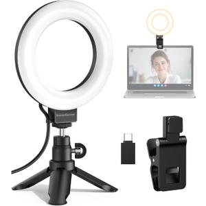 InnoGear Video Conference Light, 5" 60 LED On-Camera Video Lights for Monitor Desk LED Streaming Lighting with Desk Tripod Selfie Zoom Lighting for Computer Camera Webcam Laptop Podcast, Recording