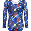 Snowheart Leotards for Girls Size 3-4T Meteor Shower Tumbling Unitard Long Sleeve Leotards Toddler One Piece Crew Neck