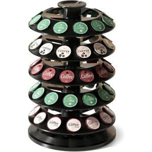 SAVORI 60 Capacity Rotating Nespresso Vertuo Pod Holder, 5-Tier Black Coffee Capsule Carousel, Spinning Organizer Stand for Nespresso Vertuo Pods, Kitchen Counter Storage Rack