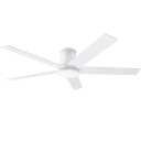 wurzee 60 inch Ceiling Fan with Light, White Flush Mount Ceiling Fan 6 Speeds DC Reversible Motor, 5 Blades, Timing, Dimmable, Memory Function for Bedroom, Kitchen, Patios