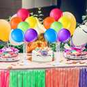 VioraWhite 8 Set Balloon Stands Kits, Sticks Holder with Base and Balloon for Table Centerpieces Party Decoration for Birthday Baby Shower Fiesta Carnival Wedding Graduation Party(Rainbow)