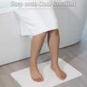 Home Bath Stone Mat 24"x16" (2-Pack) Quick-Dry, Non-Slip Diatomaceous Earth Mat, Stylish & Absorbent, White Straight