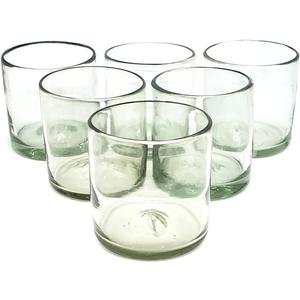 Clear 12 oz Large DOF Glasses (set of 6), Recycled Glass, Lead-free, Toxin-Free (12oz Large DOF)