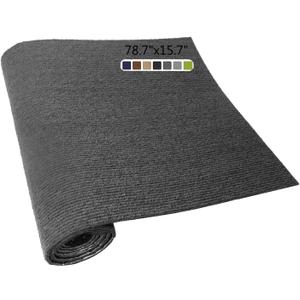 Carpet Tiles Peel and Stick 78.7"x15.7" Non Slip Self Adhesive Carpet Pet Rugs Covers Mats Reusable Carpet Stair Treads Trimmable Couch Cat Scratch Protector (Deed Grey)