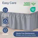 Wrap Around Dust Ruffle Bed Skirt - Steel Blue - for Queen Size Beds w/ 12 Inch Drop - Easy Fit Elastic Strap - Adjustable Pleated Bedskirt w/Brushed Fabric - Wrinkle Free, Women, Men, Kids & Teens