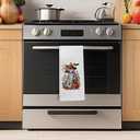 5 x Halloween Kitchen and Bathroom Towels - Fall Floral Ghost Pumpkin Decorative Hand Dish Tea Towels, 16x24 Inches (Color 01)