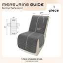 Arfntevss Waterproof Recliner Sectional Couch Covers for Reclining Sectional L Shape Sofa Cover Non Slip Washable Recliner L Shaped Slipcover Dog Additional Seat Protector (1 Seat Cover, Dark Gray)