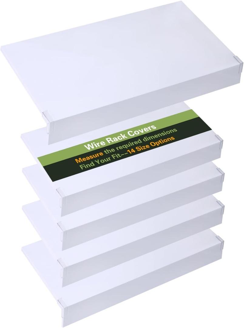 Wire Shelf Covers for Wire Shelving,34''W X12 D,White5 Pcs | PVC Wire Rack Covers for Shelves,Wire Shelf Covers for Pantry,Closet,Kitchen,0.32-inch Thick Waterproof,Easily Cut