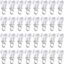Barydat Curtain Track Roller Hooks Rail Pulleys Runners Plastic Ceiling Gliders Window Rod Dual Wheel Roller Carriers Mounted Curtain Track for Window Rail Rod Room Dividers(30 Pcs)