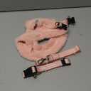 PUPTECK Adjustable Dog Harness Collar and Leash Set Step in No Pull Pet Harness for Small Medium Dogs Puppy and Cats Outdoor Walking Running, Soft Mesh Padded Reflective Vest Harnesses, Plush Pink M (M (CHEST 16"-18"))