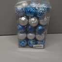 30ct Christmas Ball Ornaments Shatterproof Christmas Hanging Tree Decorative Balls for Party Holiday Wedding Decor Lakeblue Silver, 2.36", 60mm