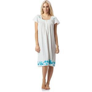 Casual Nights Women's Botanic Lace Short Sleeve Nightgown (XL)