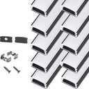 StarlandLed Black 10 Pack 2Meter/6.6ft LED Aluminum Track Diffusers Housing with End Caps and Mounting Clips for LED Flexible Strip