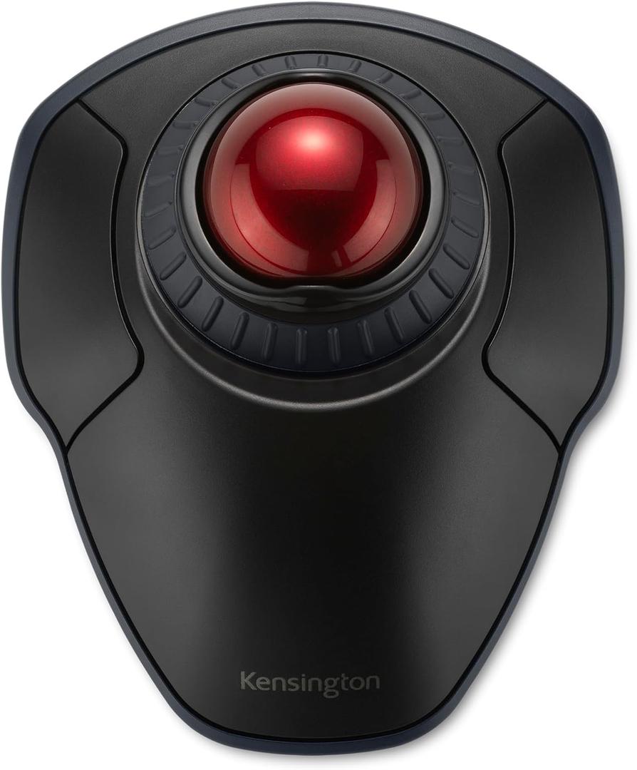Kensington Orbit Wireless Trackball with Scroll Ring - Black-Red (K70990WW),