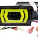 Exterior Lights - LED F1 4th Brake Light Fog Lights W/Reverse For Subaru WRX/STI 2015-2021, Neon Yellow Green Mamba, Clear Lens, 12V, Polished plug and play
