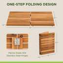 Premium 24"x16" Foldable Solid Teak Shower Mat, Non-Slip Bath Mat, 24" x 15.7"