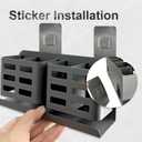 Tooth Brush Holder for Bathroom, Toothbrush Holder with Self-Adhesive, No-Drill Aluminum Hanging Bathroom Organizer Holds Toothbrush, Razor, Comb & Toothpaste Etc (Grey)