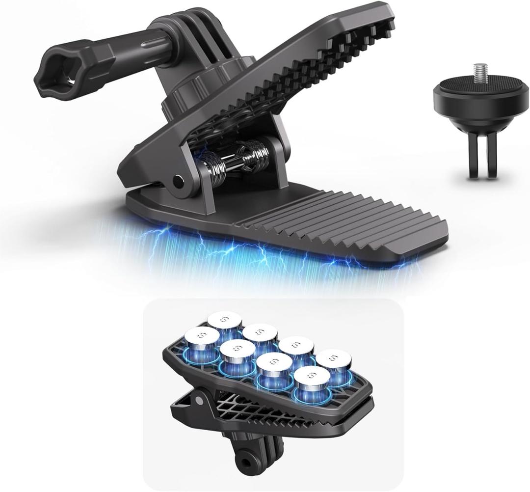 Strong Magnetic Mount, 360 Rotating Backpack Clip Car Sun Visor Mount for DJI Osmo Nano GoPro Action Camera Accessories for Hero 13 12 11 10 Insta360 X5 X4 X3 Ace Pro 2 DJI Action 6 5 Pro 4 3 Pocket