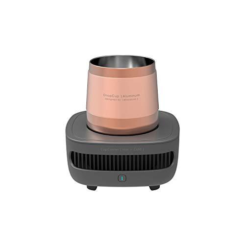 Allocacoc Cup Cooler, Instant Cold Panel Keep Your Cold Drink Cool, Beverage Cooling Device, Electric Ice Bucket, Wine Drink Desert Ice Cream Chiller, Aluminum Cup, Savor The Flavor Grey