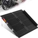 VNN Portable Wheelchair Ramp 2FT, Black Seamless Non-Slip Aluminum Folding Handicap Ramp, Door Threshold Wheelchair Ramps for Home, Wheel Chair Ramp for Home Steps, Doorways (2FT (Usable height 2-6 inch))