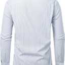 Lion Nardo Mens Dress Shirts Long Sleeve Button Down Shirt Wrinkle Free Stripe Dress Shirt Regular Fit Business Casual Shirts (Blue, L)