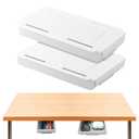 XuYelora 2pcs Under Desk Drawer, Table Hidde-n Slide Out Pencil Holder Self-Adhesive Desk Drawer Storage Tray Attachable for Stationery Home Office School (COLOR:white)